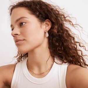 NWT Madewell Stone Collection Rose Quartz Drop Earrings